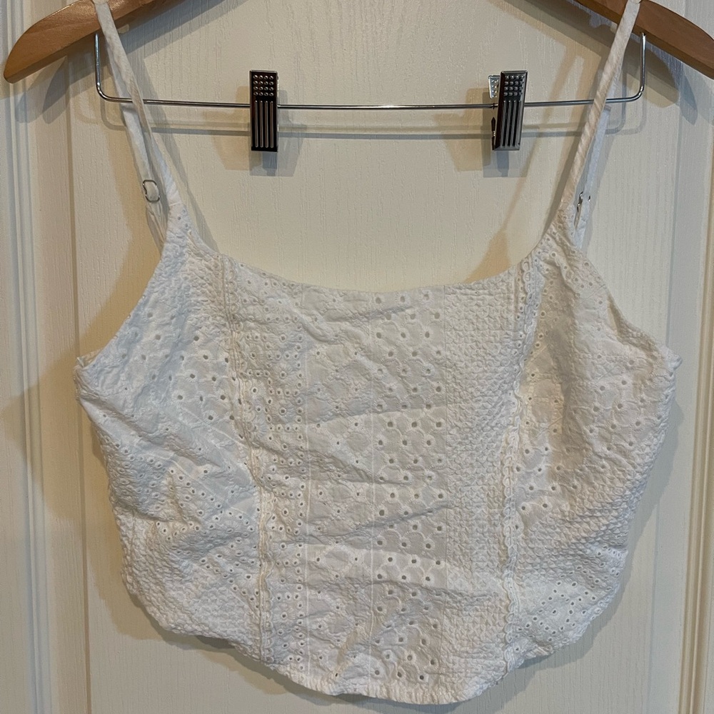 White Eyelet Women's Top